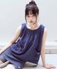 OAFISH Shirring Neck Pocket Sleeveless, Blue