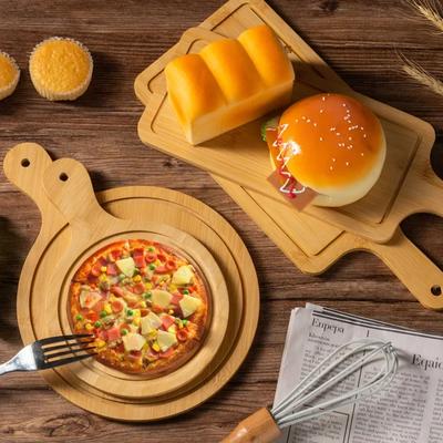 1Pc Wooden Pizza Paddle Serving Board Cutting Board with Handle Bread Pastry Plate Steak Snack Tray Kitchen Tools Accessories