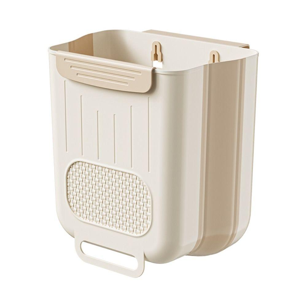 Space-saving Foldable Trash Can Hanging Toilet Storage Bucket Wall Mount Trash Bin  Cabinet Door