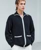 Trip Le Sens Two-Way Combination Wool Zip-Up Knit_Blue