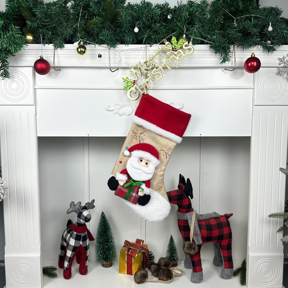 Christmas Socks Gift Bag Christmas Tree Ornaments Snowman Christmas Tree Pendant
