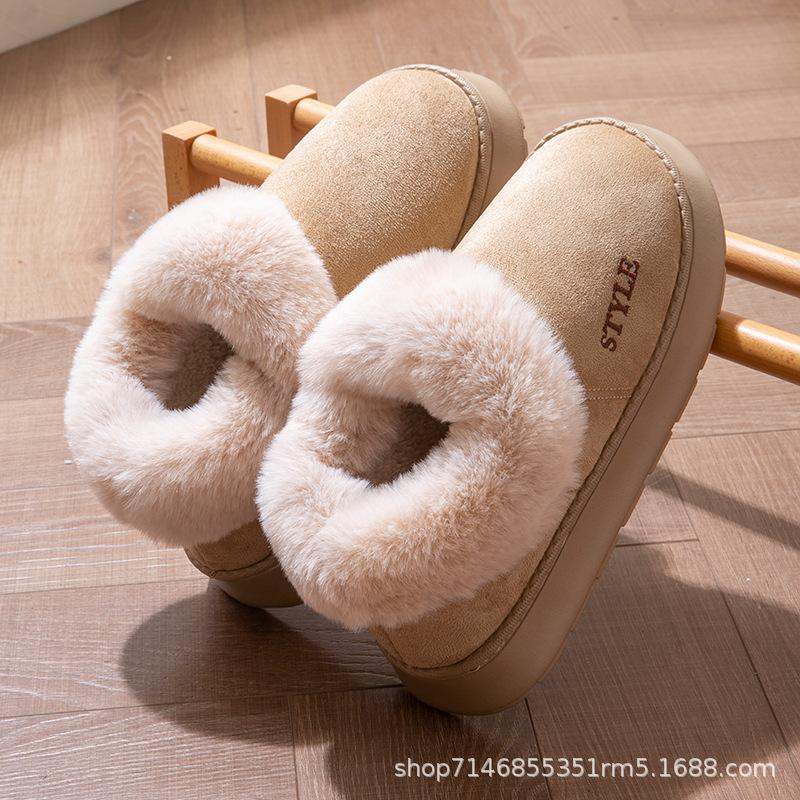 Snow Boots Winter Outer Wear Thick-soled Eva Piled Thickened Non-slip Home Warm Wool Cotton Shoes Bag Heel
