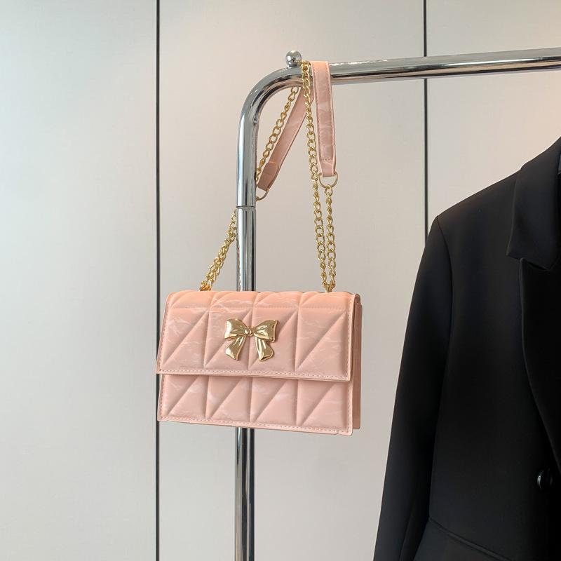 

Small bag woman 2025 summer new beautiful bow fashion Korean version foreign style one shoulder messenger bag small square bag woman розовый