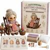 Knitting Grandma Sewing Lady Patchwork DIY Collection Kit Fabric Sewing Kit  for Adults Beginners