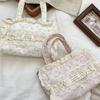 Lace Retro Flower Women's Canvas Shoulder Bags Vintage Floral Female Small Tote Bento Handbags Sweet College Girls Shopper Bag