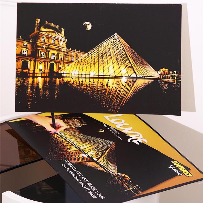 City Night View Scratch Art – DIY Kreatives Handgemachtes Malen Geschenk für Beste Freundin
