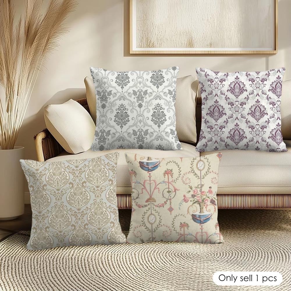 European retro Cushion Cover Soft Short Plush Pillow Cover Smooth Cozy Texture Aesthetic Cushion Case Home Decor
