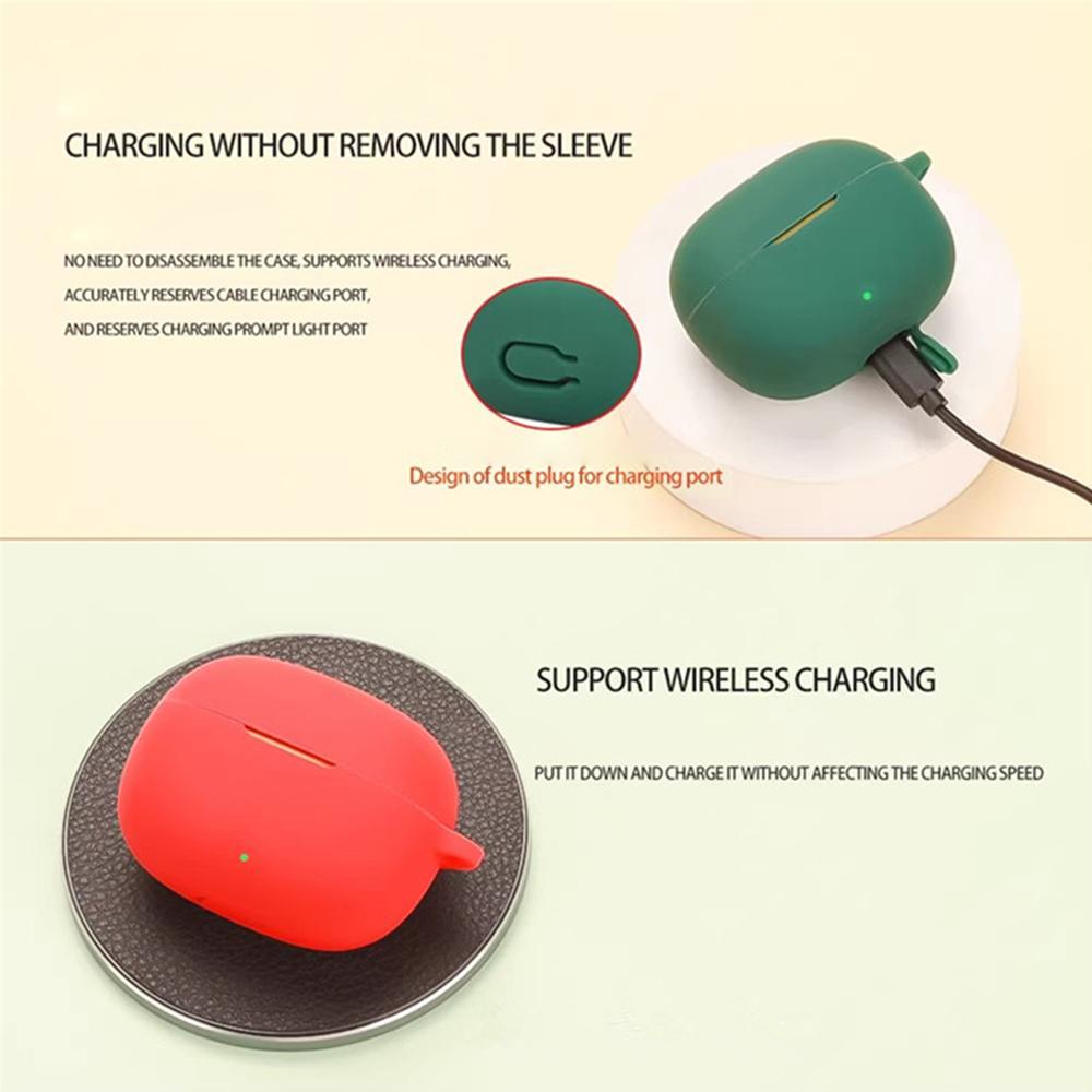 Dla Realme Buds T200 Lite Etui Silikonowe Bezprzewodowe Słuchawki Ochronne Etui z Klamrą Anti-Lost