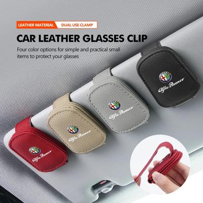 Car Sun Visor Glasses Holder Card Ticket Magnetic Storage Clip For Giulia 147 Mito 156 159 166 GT Stelvio Brera