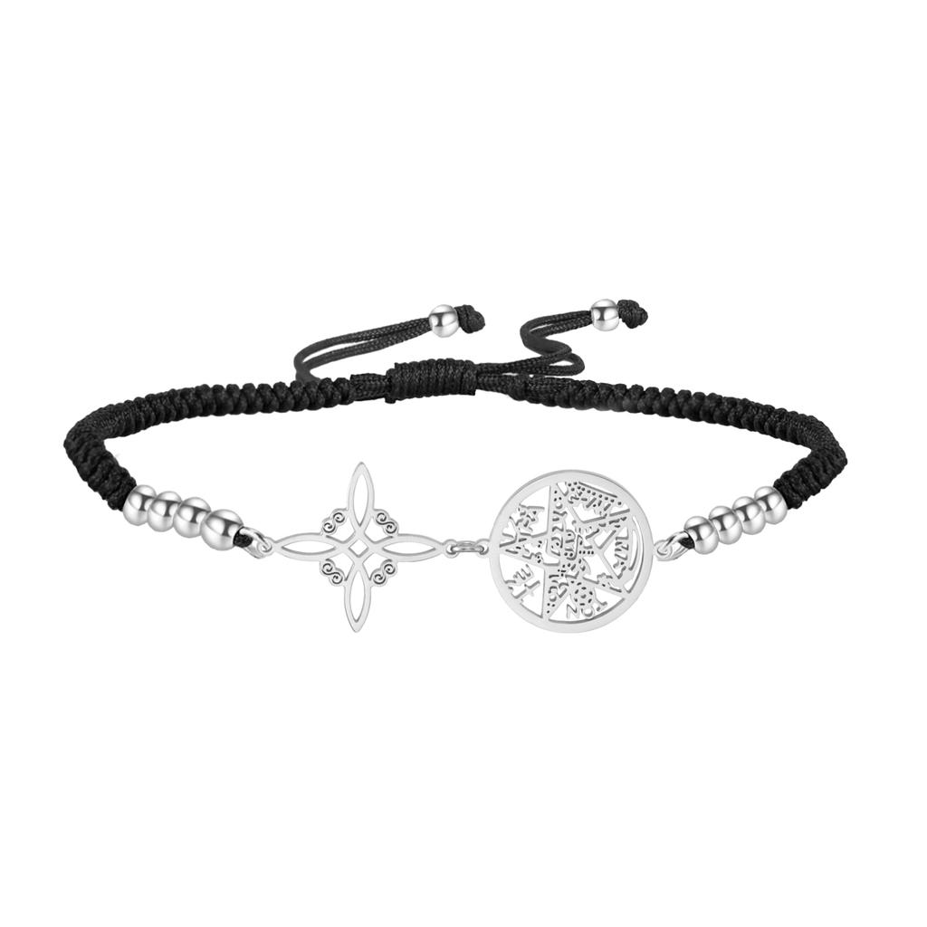  Wicca Witch Knot Bracelet Stainless Steel God Name Tetragrammaton Pentagram Bracelet Solomon Amulet Jewelry Wholesale