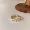 Li Luo Vintage Gold Gebürsteter 925 Sterling Silber Verstellbarer Damenring