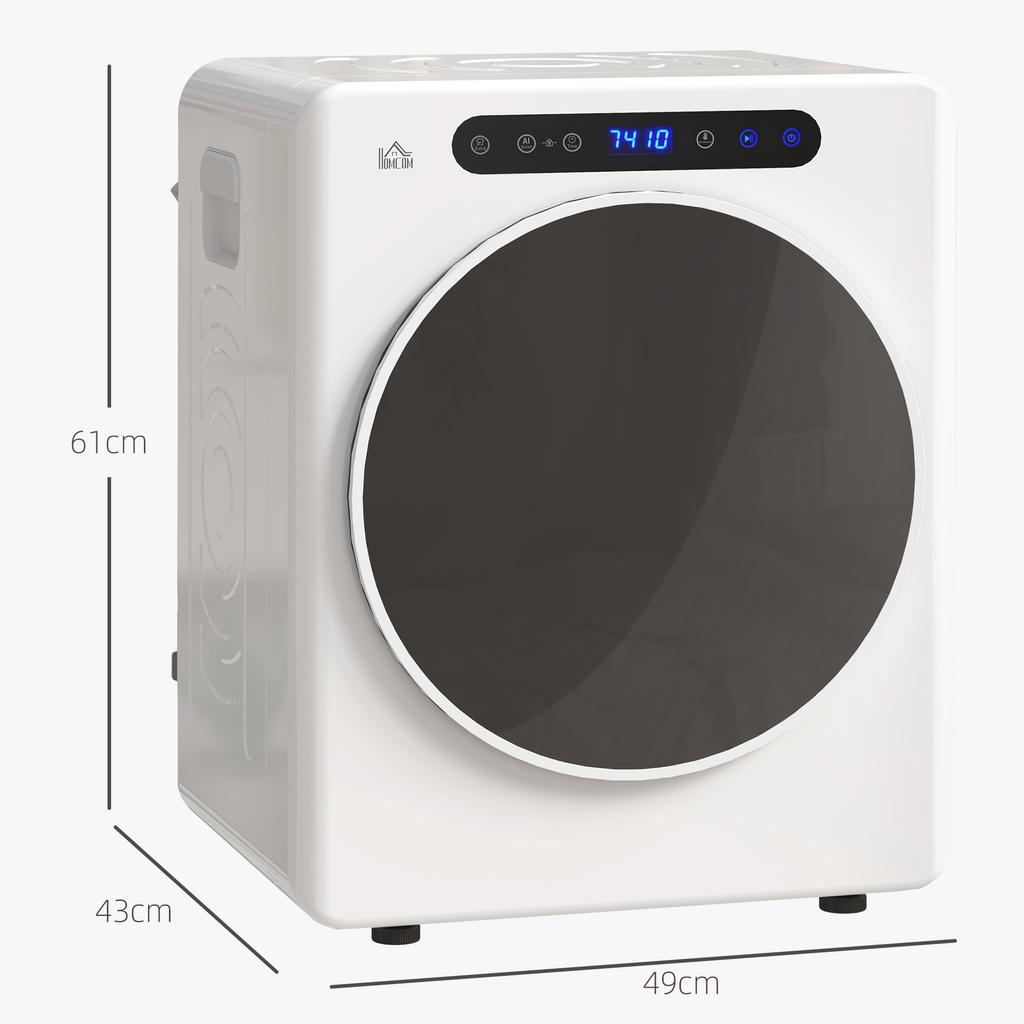 Tumble Dryer, 6 Programs, 40-60 Degrees C, 5 Kg Capacity, Compact, Touch Control, White