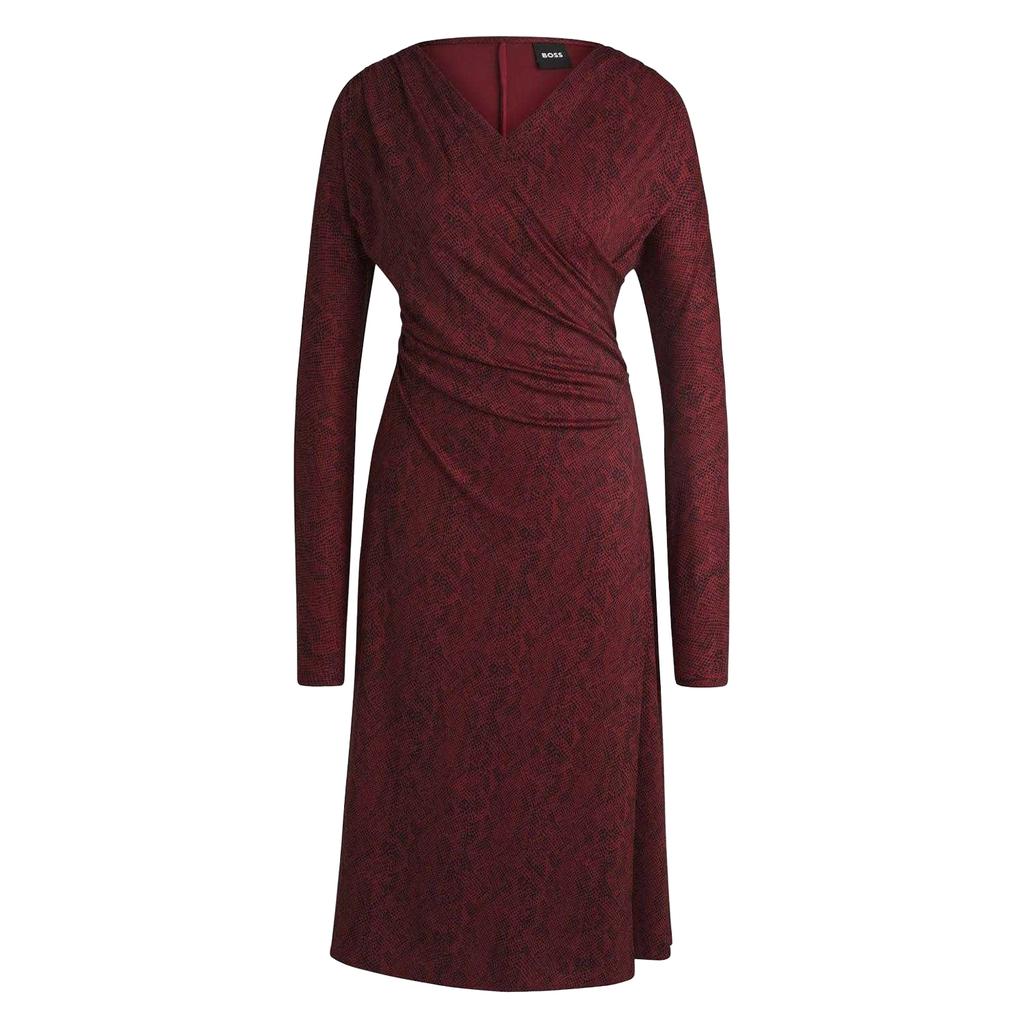 BOSS Womens/Ladies Ettita All-Over Print Wrap Front Casual Dress