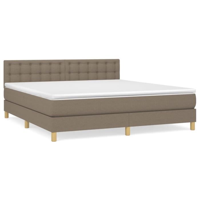 3140949 vidaXL Divan Bed with Mattress Taupe 160x200 Cm Fabric