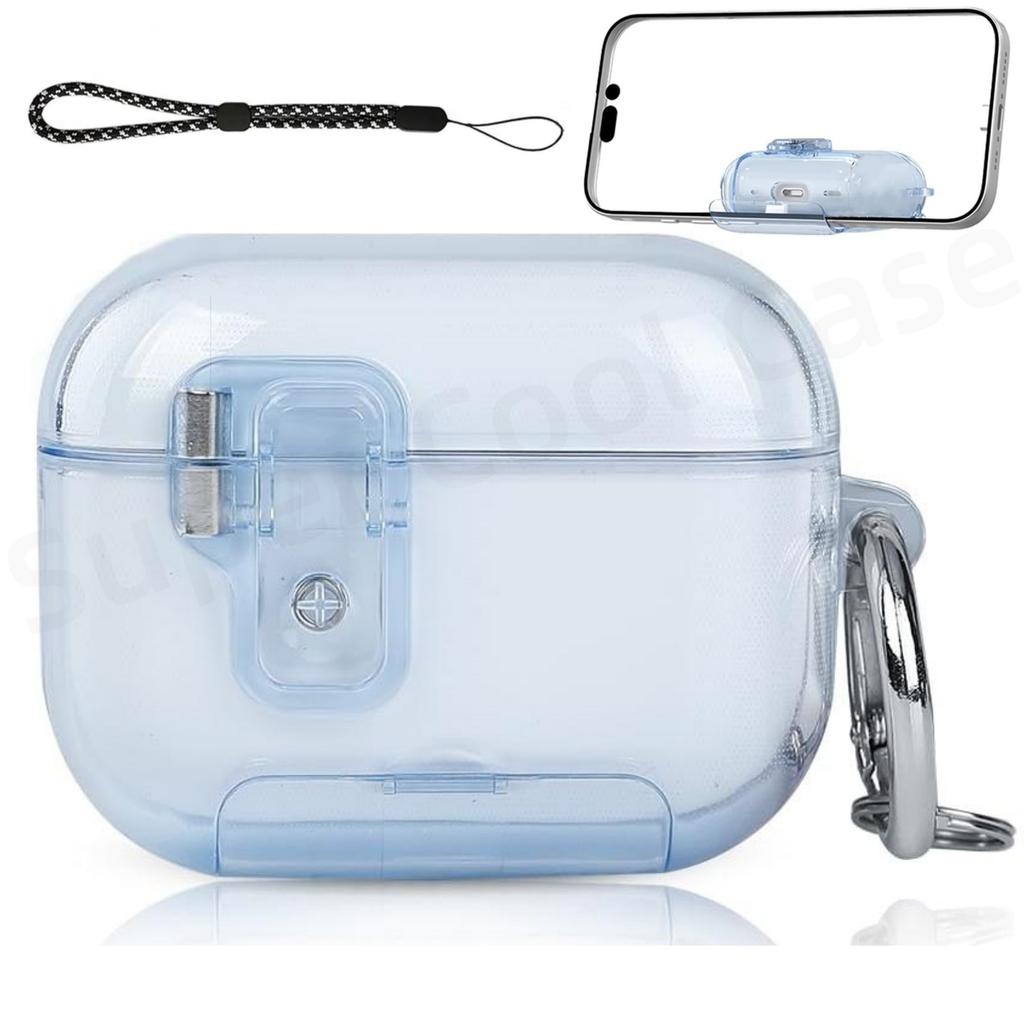 for AirPod Pro 3 Phone Stand Case with Lanyard & Cleaning Kit Soft TPU Shockproof Protective Case for AirPods Pro 3rd Generation