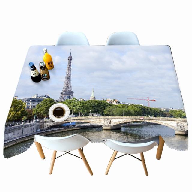 

Скатерть с рисунком величественного пейзажа и исторических зданий, утолщенная хлопковая прямоугольная скатерть для свадьбы, пикника, вечеринки Round diameter 120CM