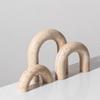 Natural Marble Sculpture Geometric Arch Semicircular Arch Ornament Yellow Cave Stone Decorative Figurines Living Room Decoration