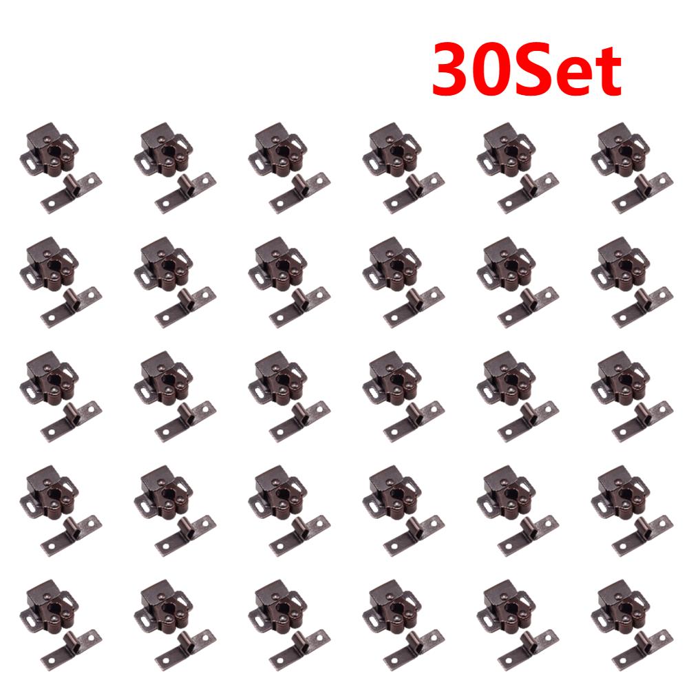 15-50Set Door Stop Closer Stoppers Damper Buffer Magnet Cabinet Catches With Screws For Wardrobe Hardware Furniture Fittings