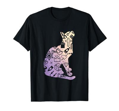 Cat Silhouette Tattoo T-Shirt