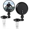 MICTUNING Universal Motorcycle Mirrors - 3 Inch Round Folding Bar End Side Mirror Compatible With Honda, Scooter, Suzuki, Yamaha, Kawasaki, Victory