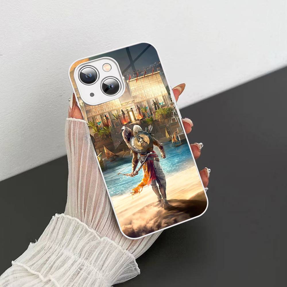 Funny A-Assassins Game C-Creed Tempered Glass For Iphone 14 13 12 11 Pro Mini XS MAX 14Plus X XS XR Cover