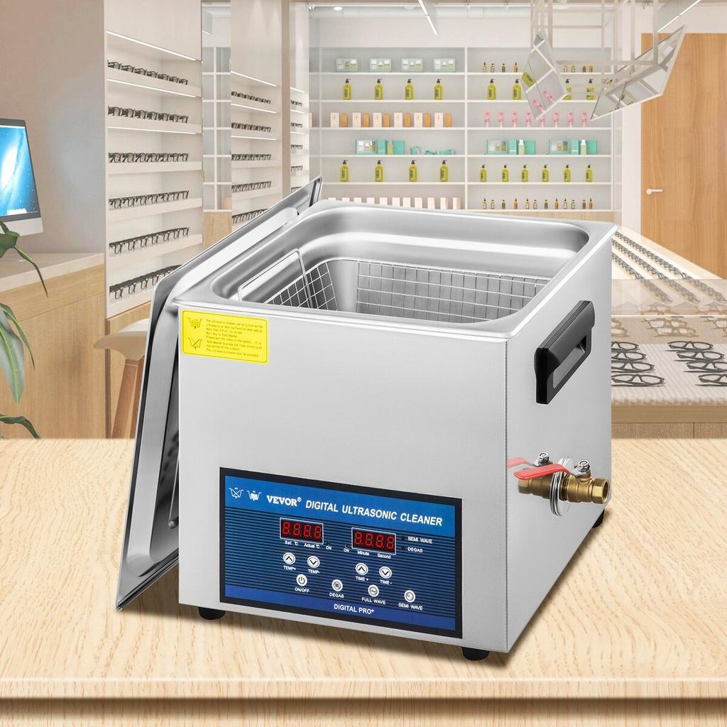 10L Ultrasonic Cleaner Dual Frequency Ultrasonic Cleaning Machine with Heater Jewelry Cleaner for Parts Jewelry Eyeglass Ring Denture Record Circuit