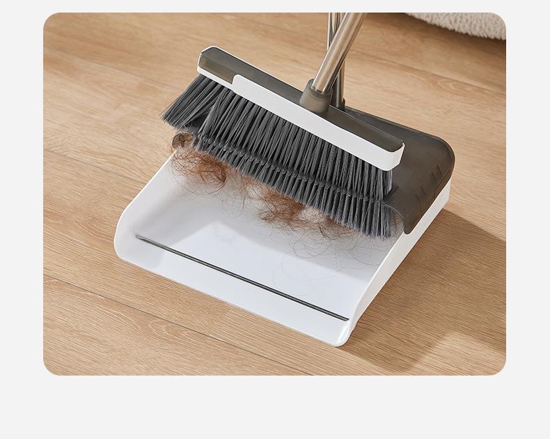 Foldable Rotating Broom & Dustpan Set with Non-Stick Hair and Soft Bristles for Living Room