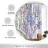 ~O~Lavender Iris & Forget-Me-Not Shower Curtain - Pale Lavender Irises, Blue Forget-Me-Nots, White Lilies,  Anti-Fade Polyester