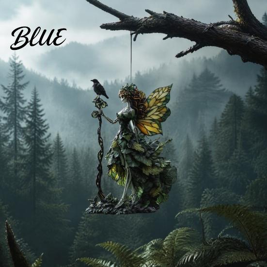 Home Interior Decorations Stained Glass Style Skeleton Fairy Window Hanging Suncatcher Acrylic Decorative Ornament with Butterfly Wings Elegant Party