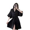 Women's Korean-Style Ice Silk Summer Pajama Dress - Cute, Loose White Bathrobe for Home