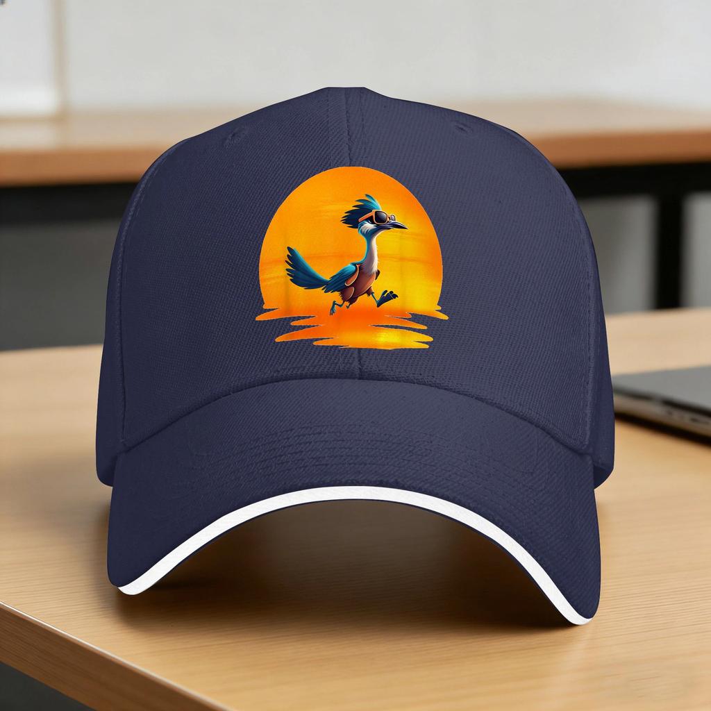 Roadrunner Sunset Fast Bird Running The Roads Sunglasses Casual Baseball Cap Summer Trucker Hat Sun Visor Hiking Snapback Cap