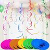 Set of 6 Colorful PVC Spiral Hanging Decorations - Swirl Ornaments for Parties