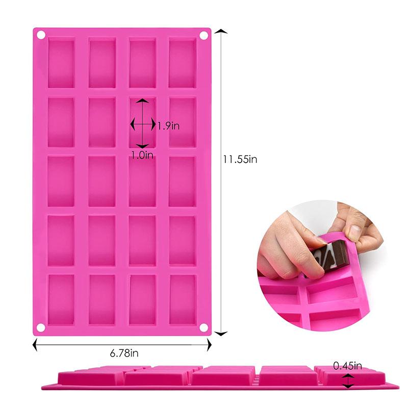 12/20/24 Cavity Chocolate Bars Silicone Mold Rectangle Square Granola Protein Energy Maker Whiskey Ice Cube Tray Candy Pralines