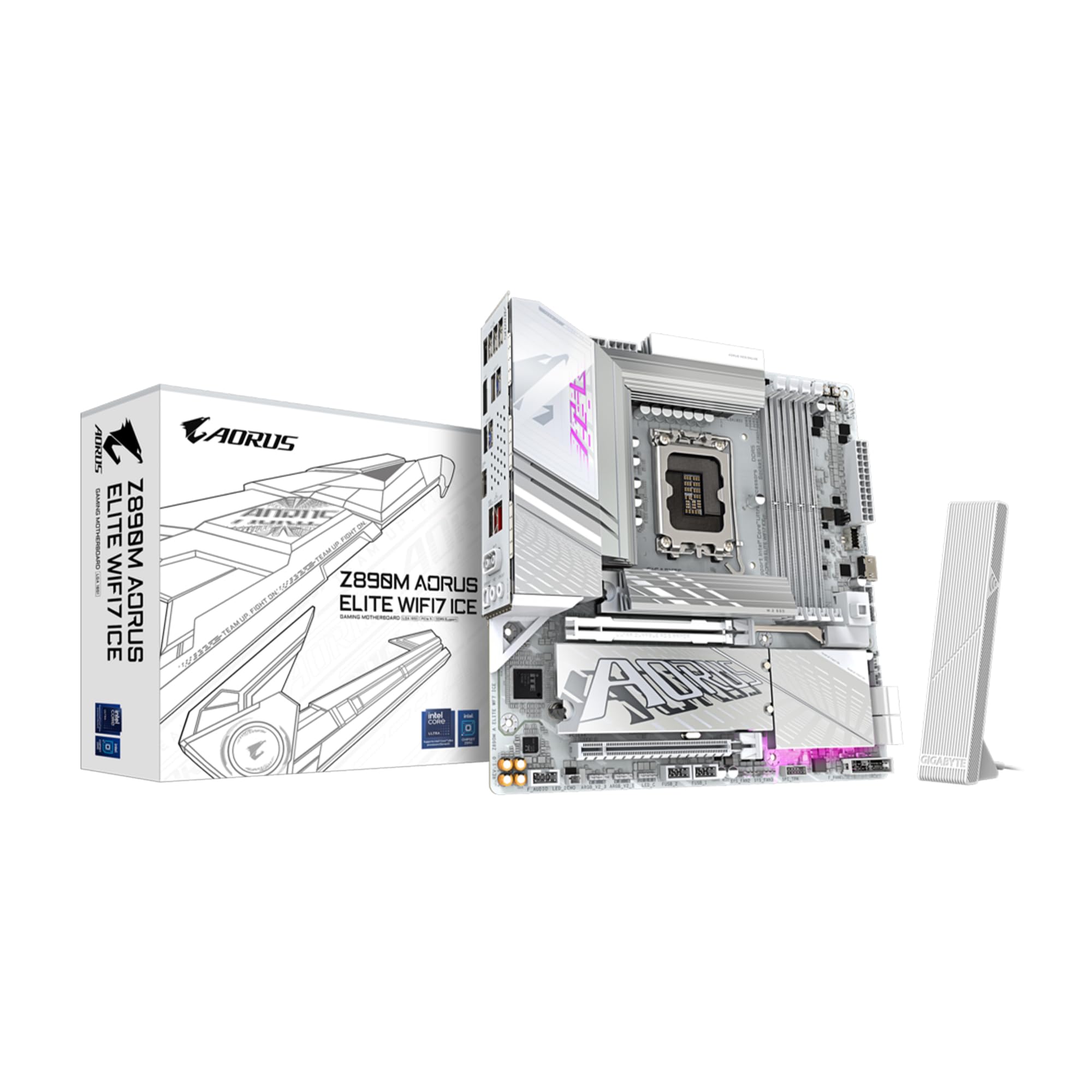 

Материнська плата GIGABYTE Z890M AORUS ELITE WF7 ICE Micro ATX MB6600 білий
