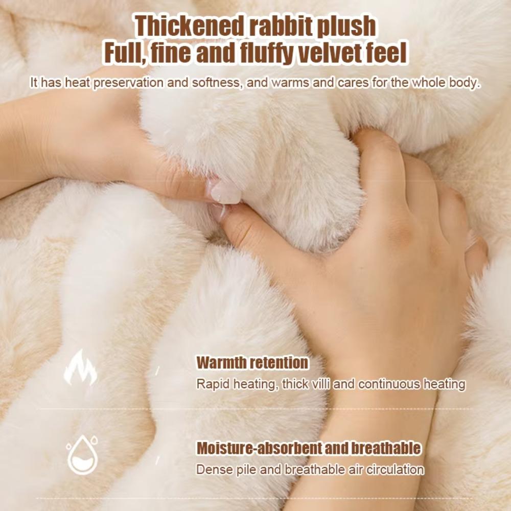 Thickened Plush Chair Seat Rabbit Plush Chair Seat Pads Office Seat Cushion  Home