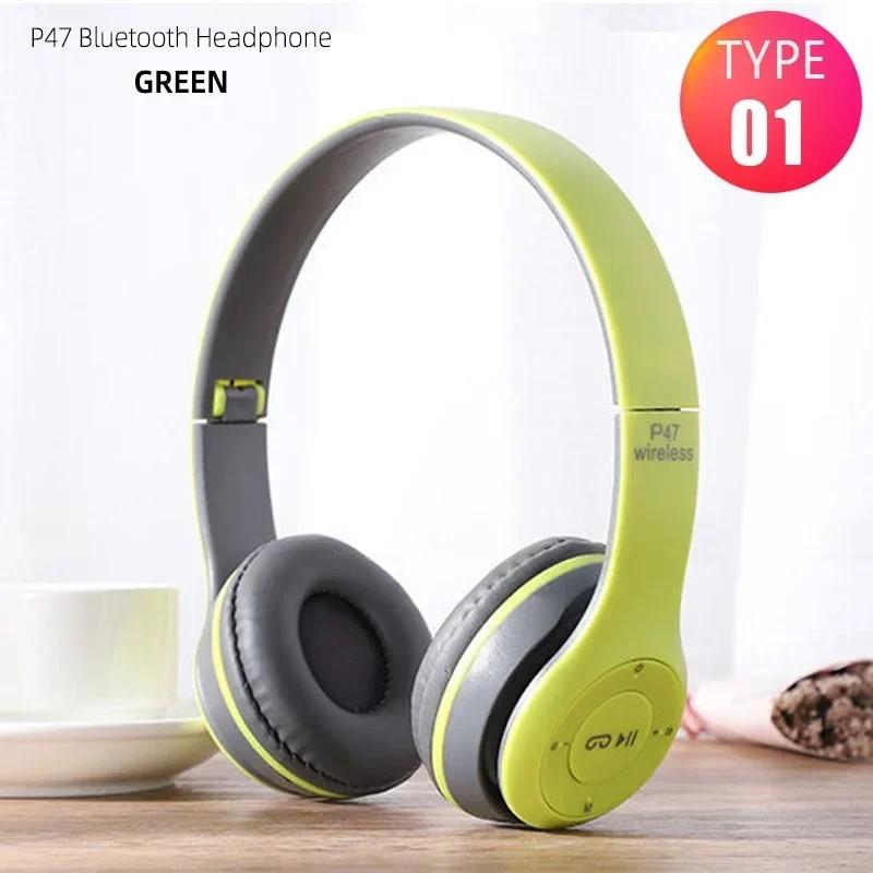 2025 Updated P47 Wireless Headphones Bluetooth 5.0 Earphones Foldable HIFI Stereo Bass for Music Gaming Kid Girl Earphone for iPhone
