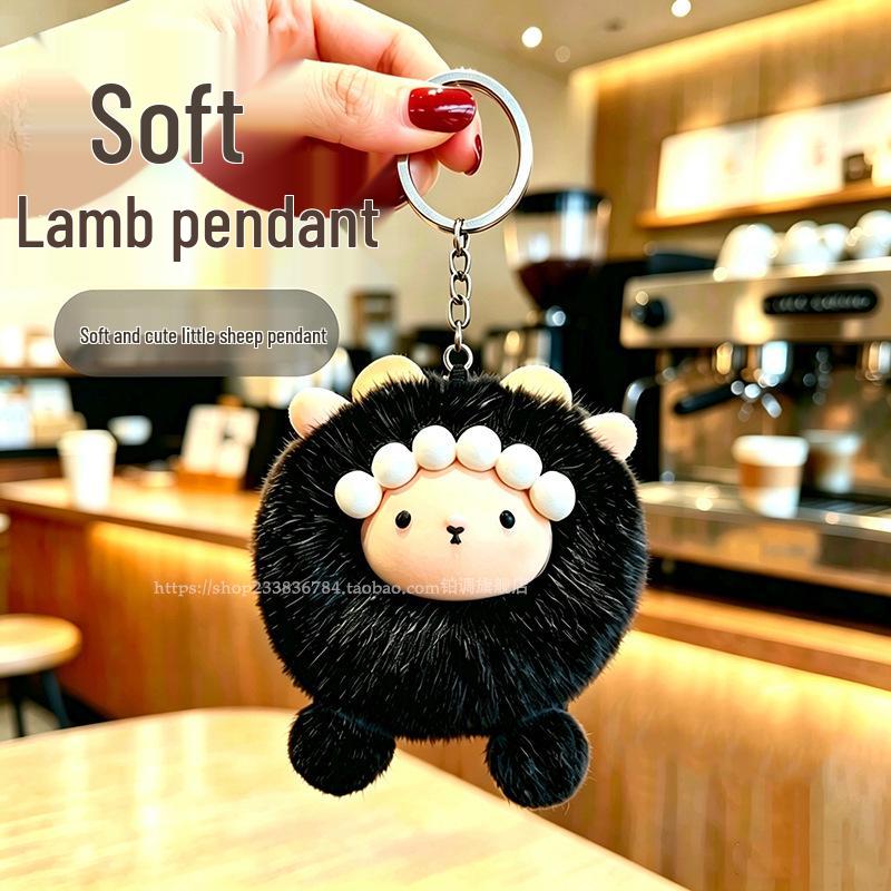 Year of the Sheep Lamb Keychain: Cute Plush Pendant for Students' Bags