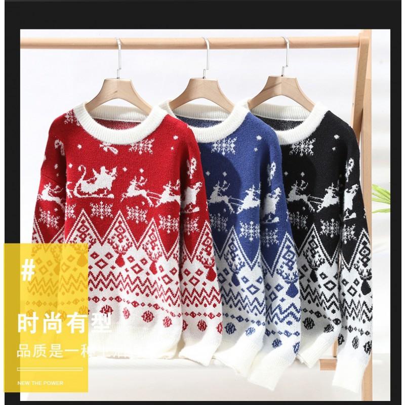 NASA Crewneck Sweater Loose Fit Knit Pullover Men Casual Top