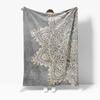 Boho Mandala Throw Blanket Textured Grey Geometric Print Soft Fleece Blanket for Couch Sofa Bed Decor