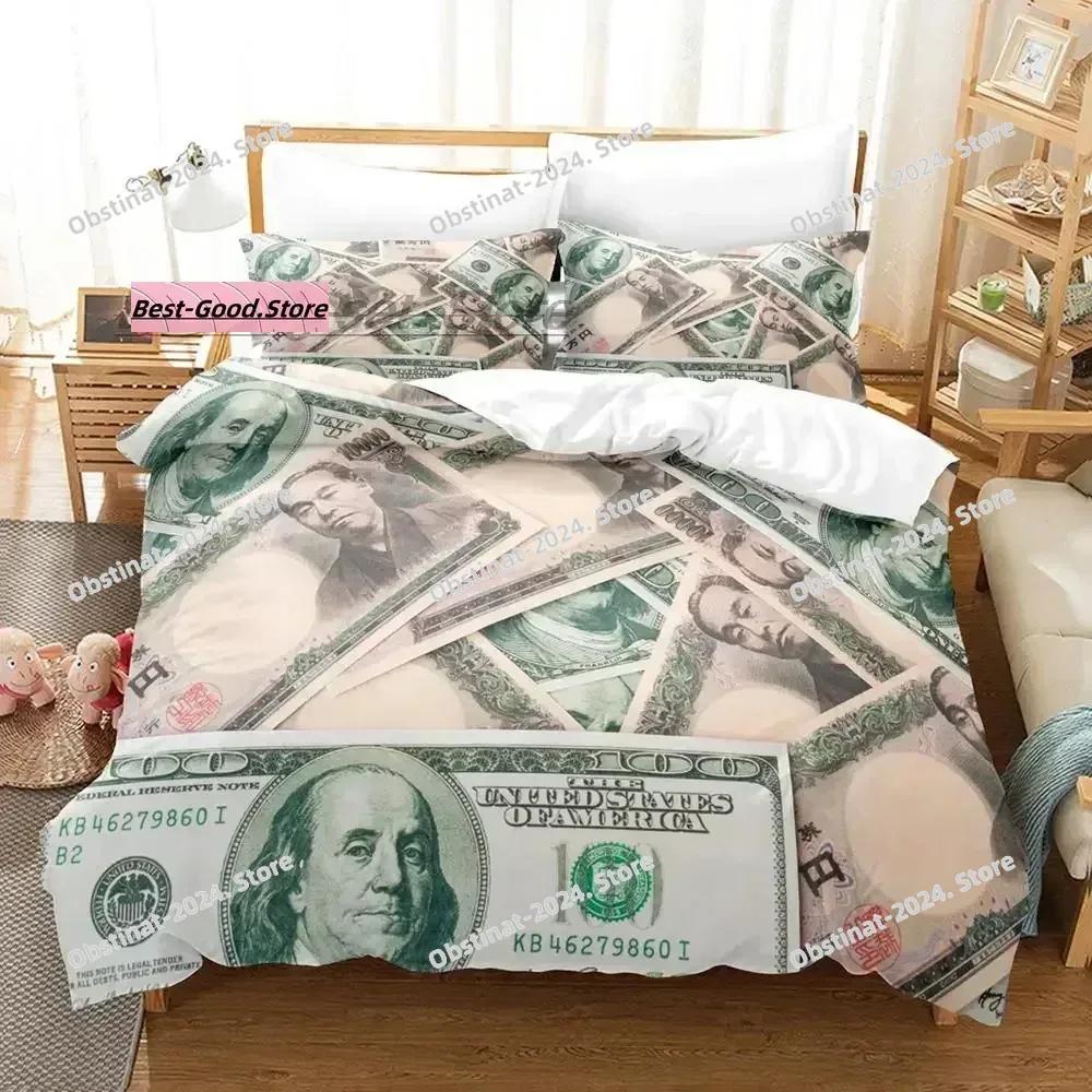 Dolar Beding Set Single Twin Ful Quen King-Sized Dimensionsd Dimensions Bed Linen Set Aldult Kid Bedrom Duvetcover Sets 3D Print Money bed shet set