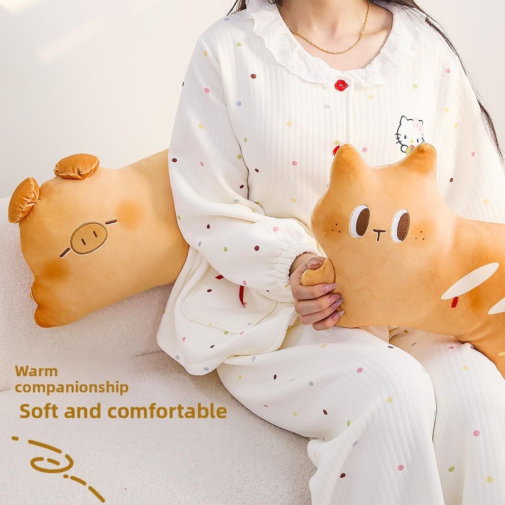 Cat Plush Pillow With Soft Polyester Filling For Sleep And Comfort