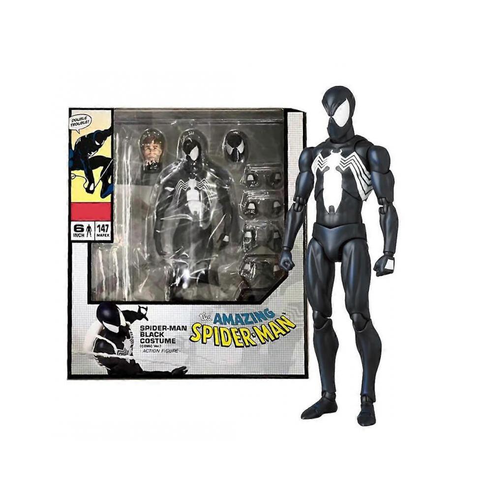 16cm Mafex Black Spider Man Action Figure Pvc Movable Collection Model Toys Maf 147 Venom Spiderman Peter Figurine Model Gift