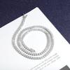 Jiskřivý pravý 3kolíkový 3mm celomoissanitový tenisový náhrdelník pro ženy muže stříbro S925 diamantový řetízek na krk náhrdelníky