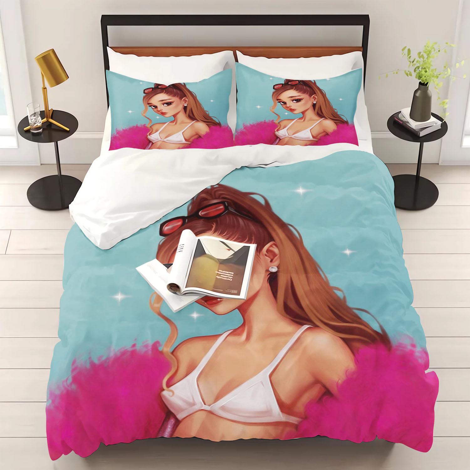 

Star Duvet Cover Sets Ariana Grande Bedding Set Famous Anime Comforter Bed Linen Twin Queen King Single Size Dropshipping Gift 135x200cm&set