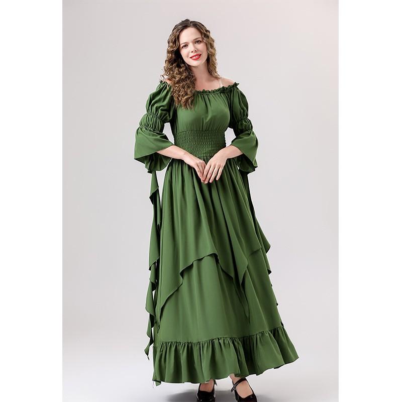 Womens Vintage Medieval Princess Costume Halloween Party Theater Performance Cosplay Outfit