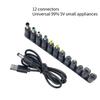 USB to DC5.5x2.1mm 5V Charging Cord Universal Power Cable with 12 Connector Adapters for Multiple Electronic Devices