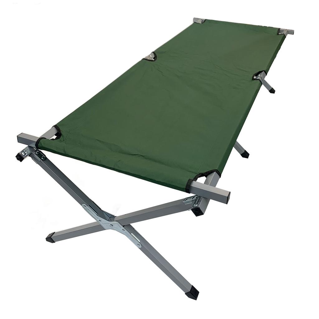 Outdoor Folding Bed Portable Folding Camping Cot Ultra Light Camping Lunch Bed Green