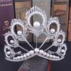 Tiara de Mireasă Perlată Handmade Coroană Mare de Păr Diademă pentru Petrecere/Concurs