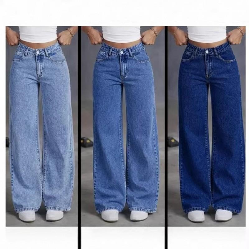High-Waisted Straight Leg Wide Fit Womens Denim Jeans Casual Chic Style 2026 Cotton Blend