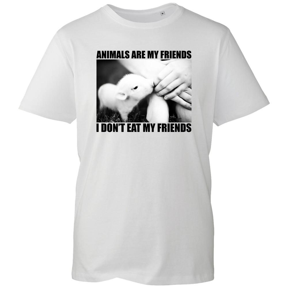 Animals Are My Friends I Dont Eat My Friends Funny Vegan Unisexs Unisex Tshirt S